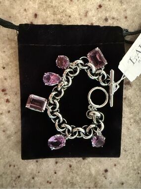 Ralph Lauren purple stone charm bracelet NWT